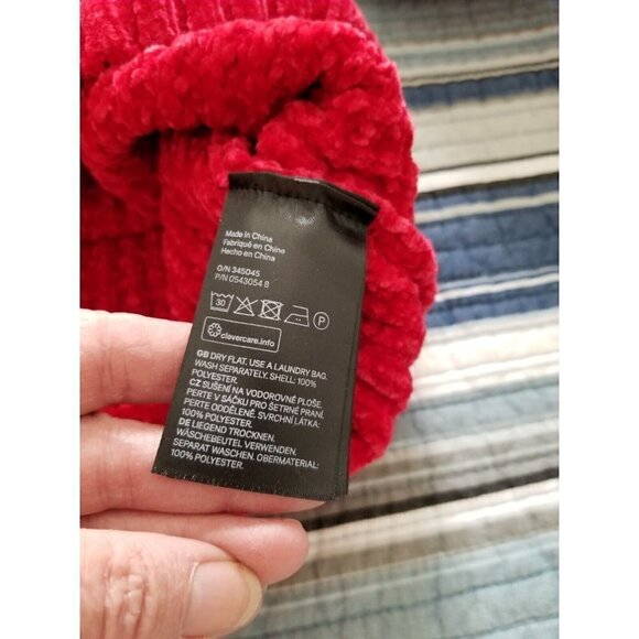 Divided H&M Womens Red Velvet Yarn Crop Sweater Long Sleeve Mock Neck Top Sz S - Picture 10 of 10